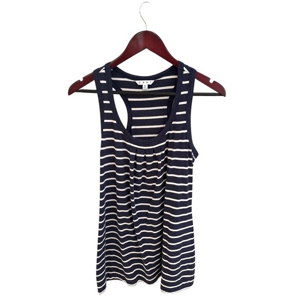 Athleisure Cabi Navy & White Striped Racerback tank top - Picture 1 of 7